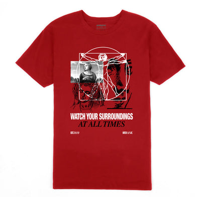Outrank Watch Your Surroundings T-shirt (Red) - Outrank