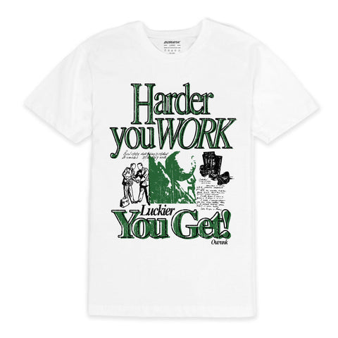 Outrank Harder You Work T-shirt (White/Green)