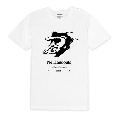 Outrank No Handouts T-shirt (White) - Outrank