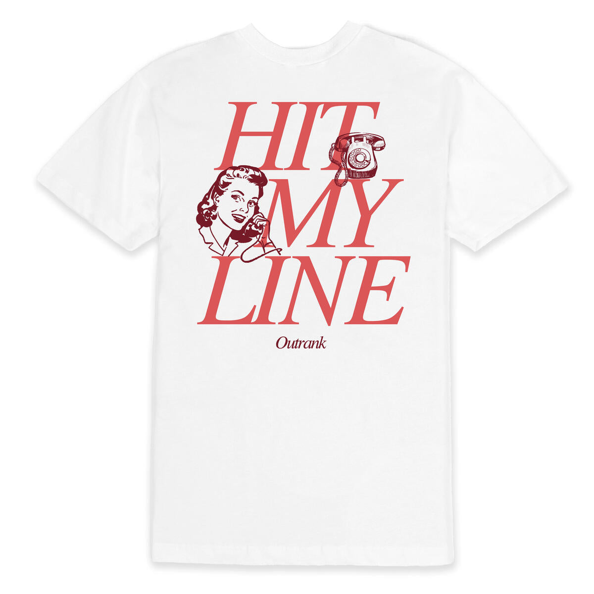 Outrank Hit My Line T-shirt (White/Red) - Outrank