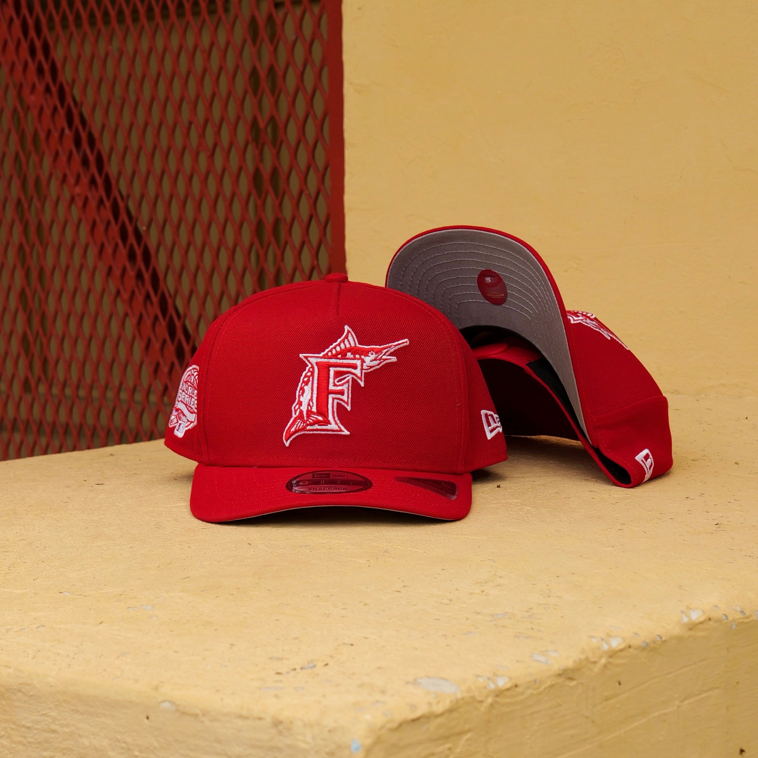 New Era Florida Marlins 2003 World Series 9FIFTY A-Frame Snapback-(Red) - New Era