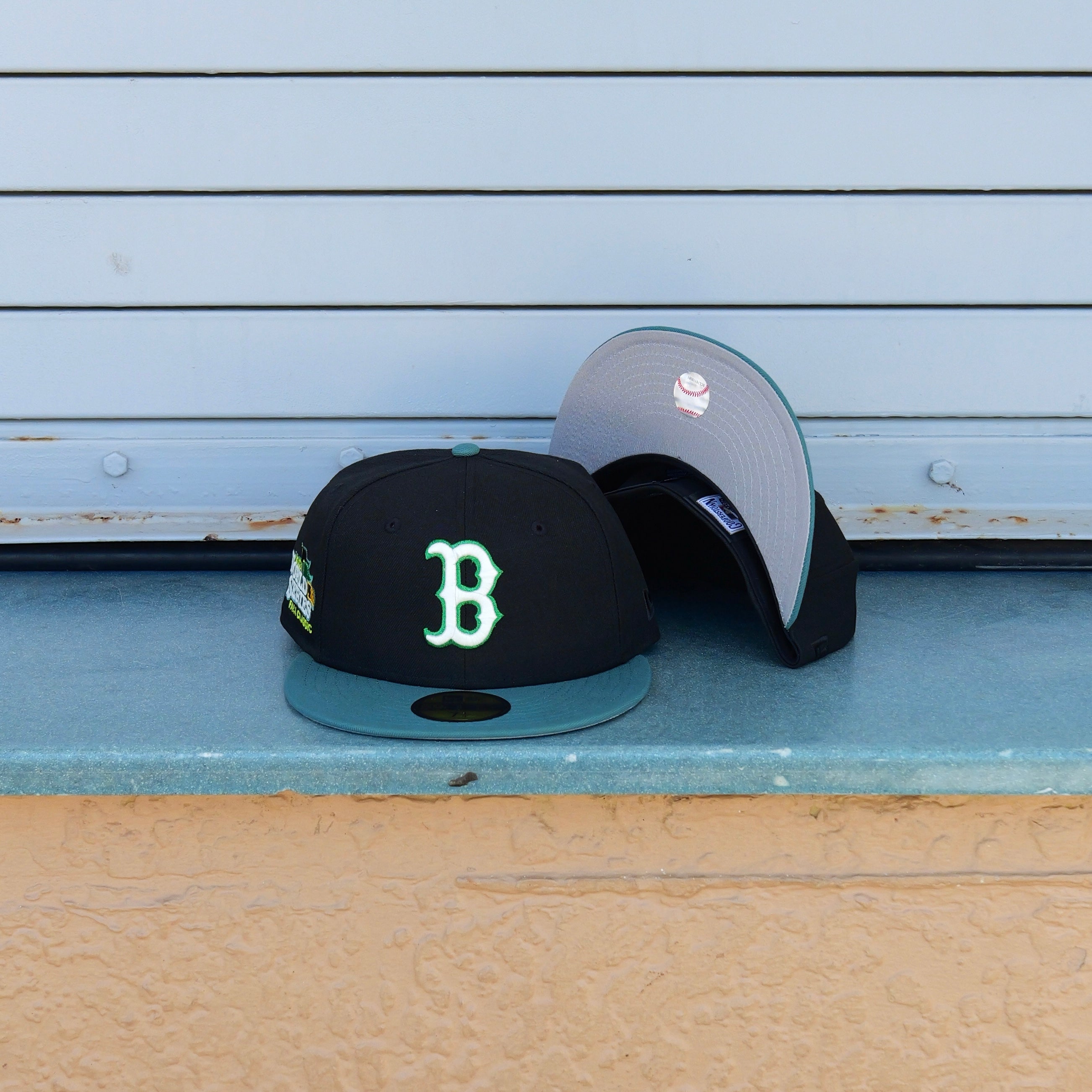 New Era Boston Red Sox 2013 World Series Side Patch Fitted (Black/Teal) - New Era