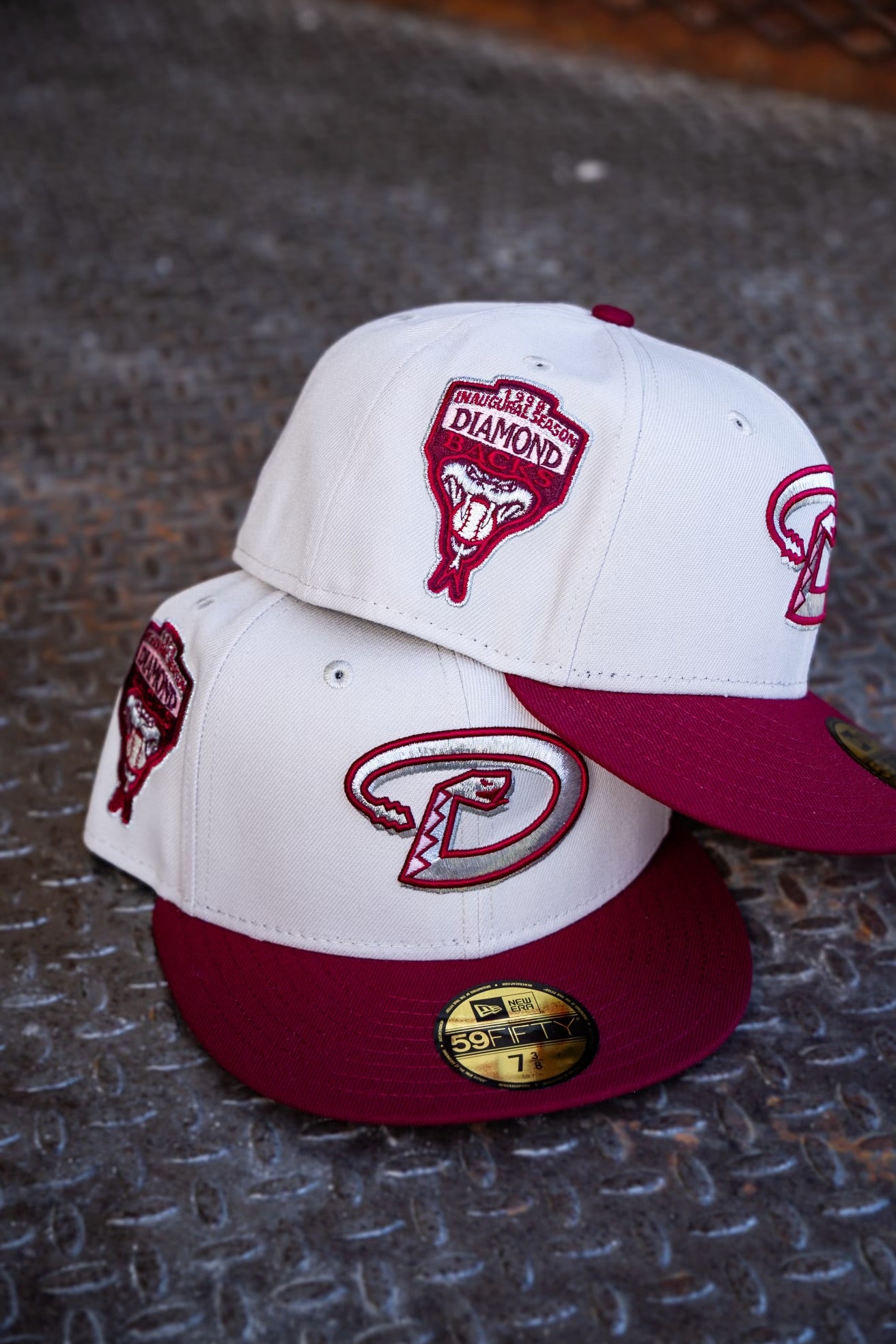 New Era Arizona Diamondbacks 1998 Inaugural Season Pink UV (Stone/Cardinal) 59Fifty Fitted