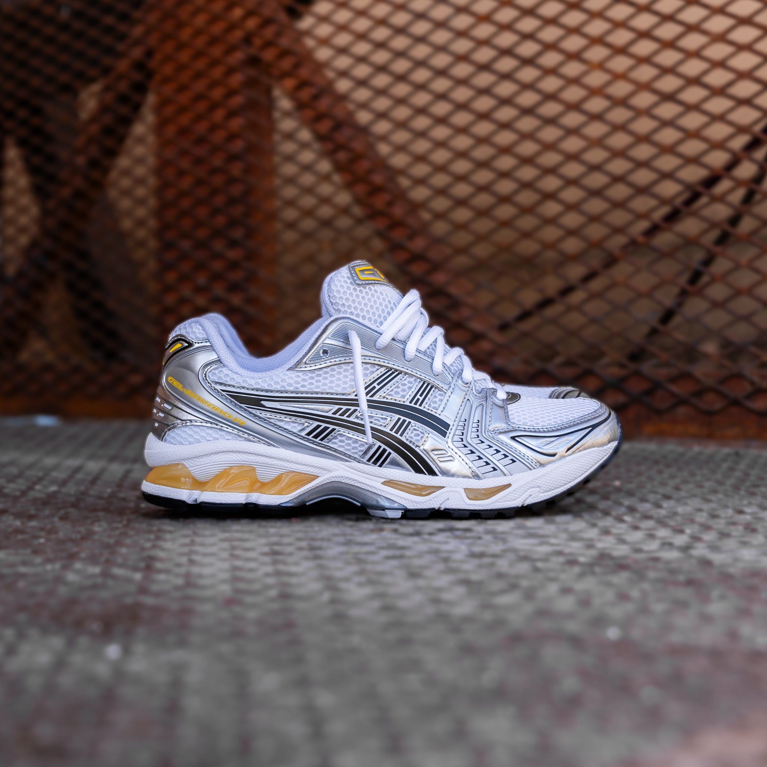 Mens Asics Gel-Kayano 14 (White/Tai-Chi Yellow)