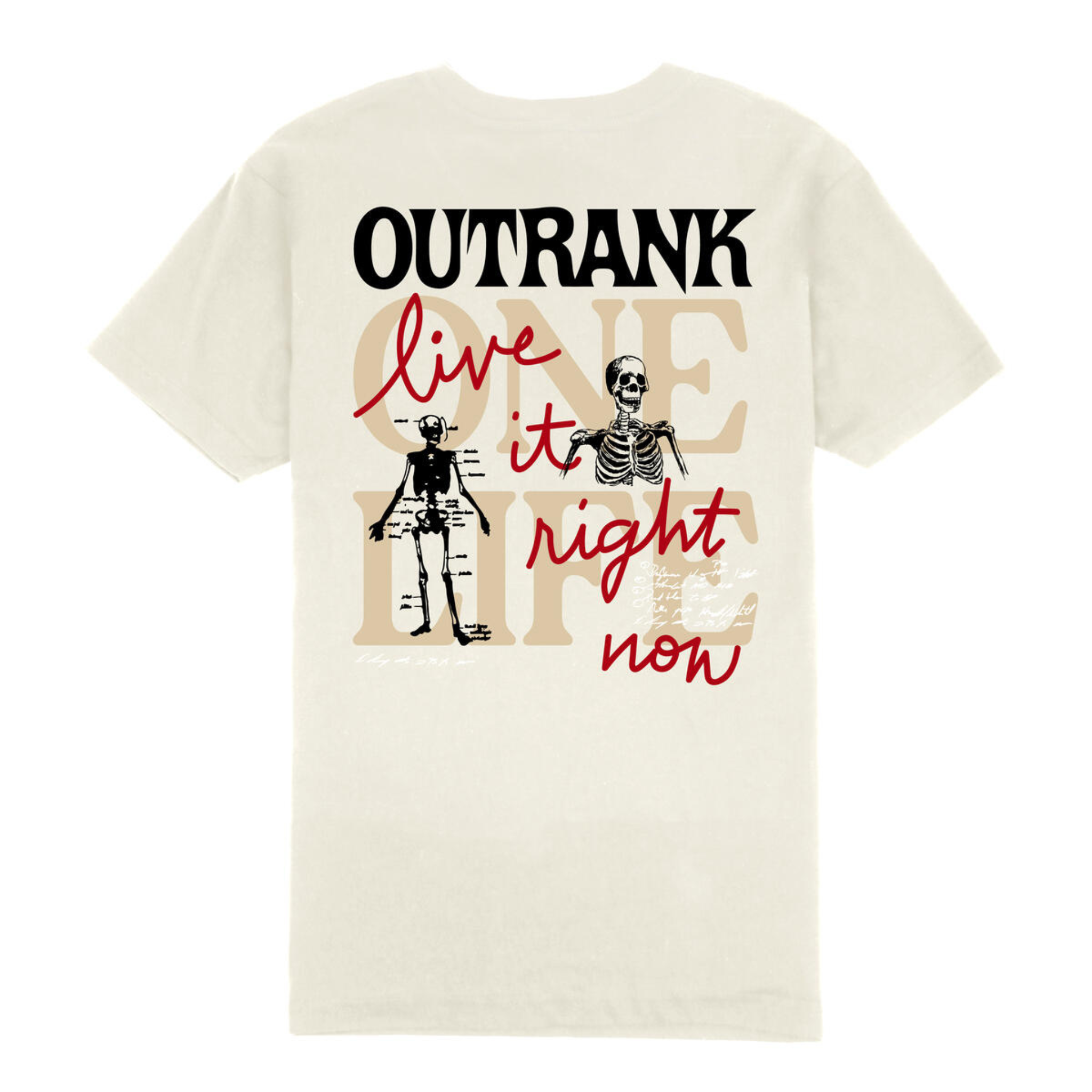 Mens Outrank One Life T-Shirt (Vintage White) - Outrank