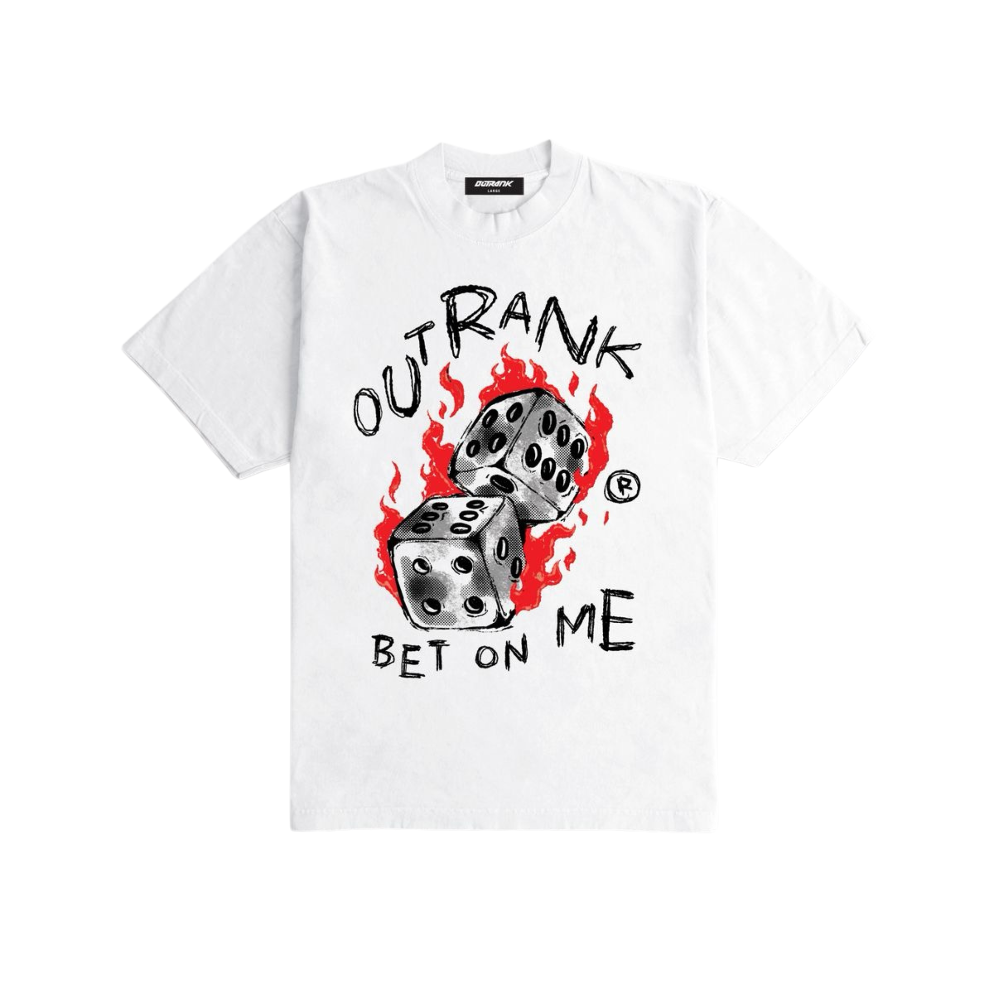 Outrank "Bet On Me" Heavyweight T-shirt (White) - Outrank