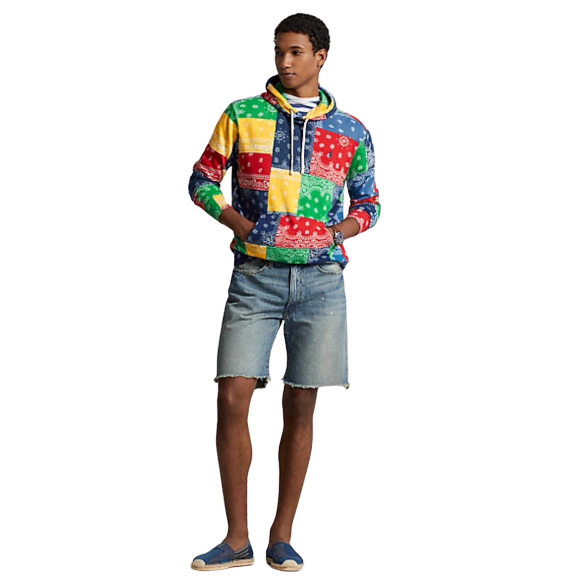 Polo Ralph Lauren Patchwork-Print Spa Terry Hoodie (Archival Bandana) - Polo Ralph Lauren