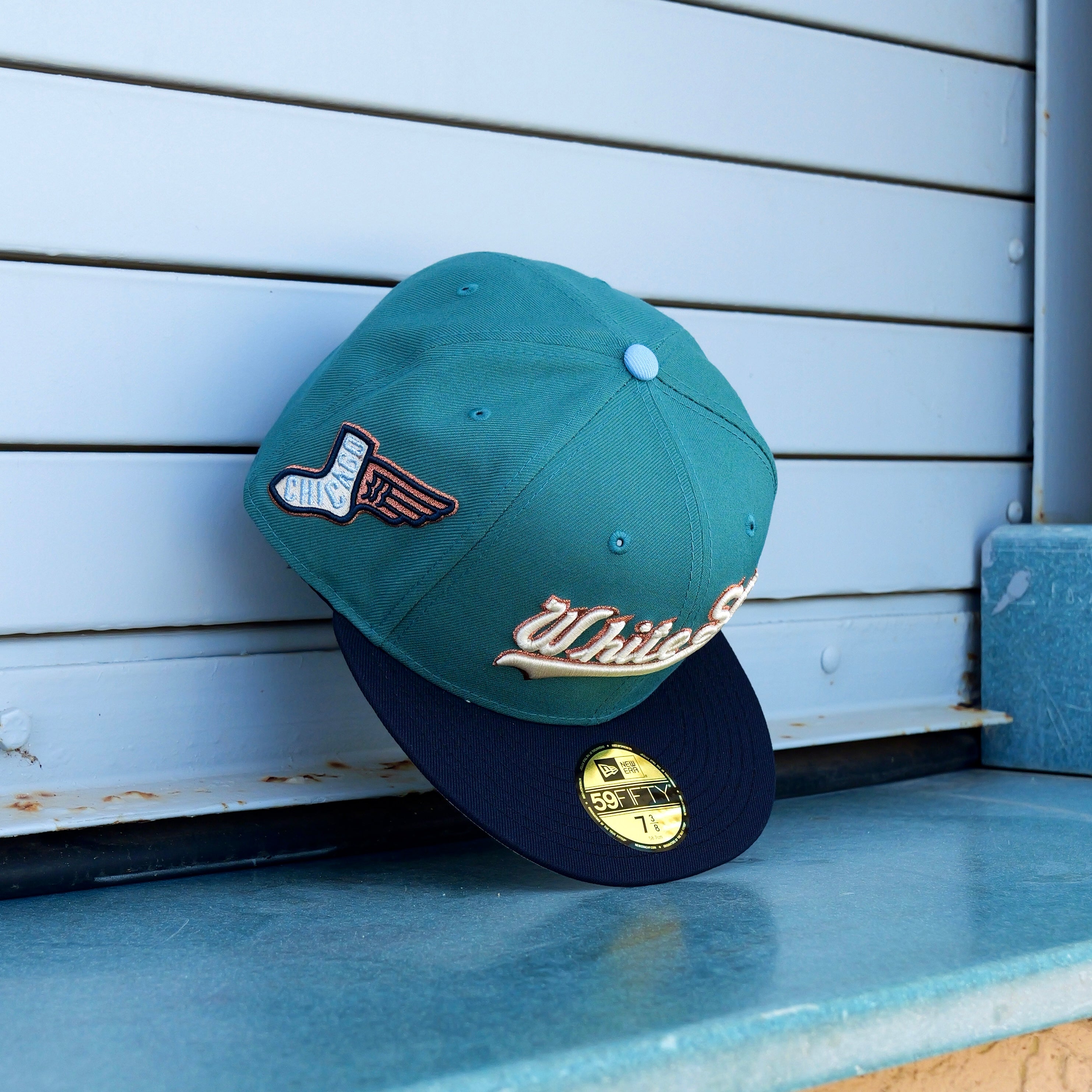 New Era Chicago White Sox Side Patch Fitted (Teal/Navy) - New Era