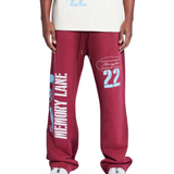 Memory Lane "STENCIL LOGO" SWEATPANTS-BURGUNDY - Memory Lane