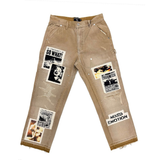Mixed Emotion “Newspaper”” Carpenter Pants (Brown)