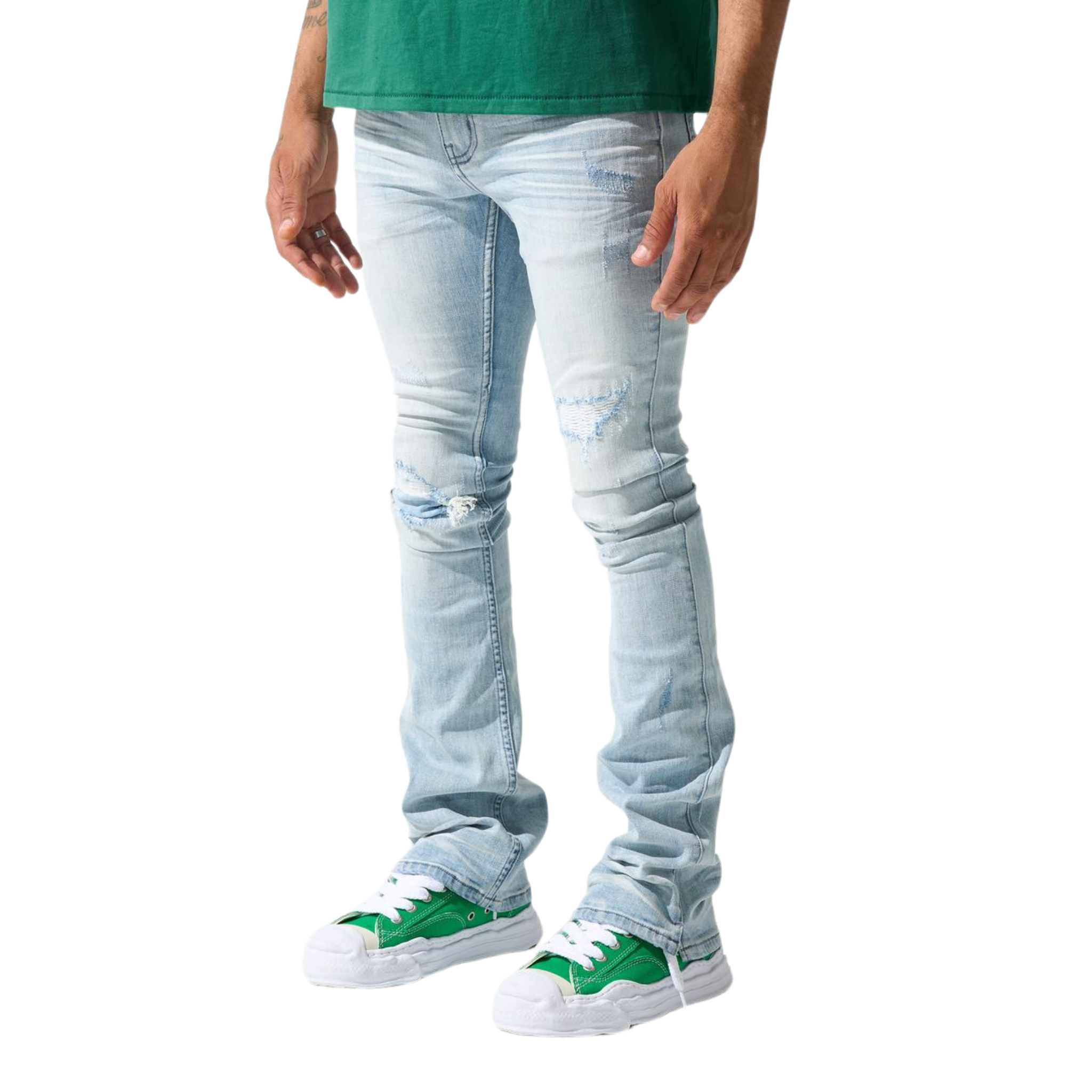 Serenede "Azul" Stacked Jeans (Light Blue)