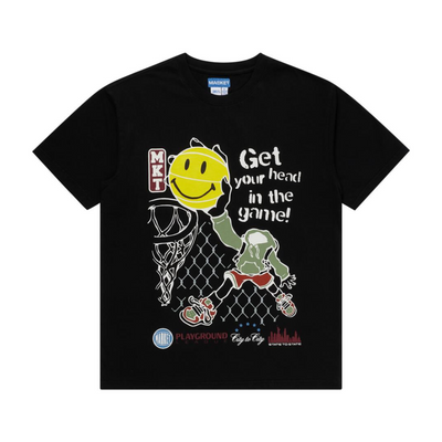 Market Smiley Head In The Game T-shirt (Washed Black) - Market