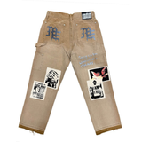 Mixed Emotion “Newspaper”” Carpenter Pants (Brown)