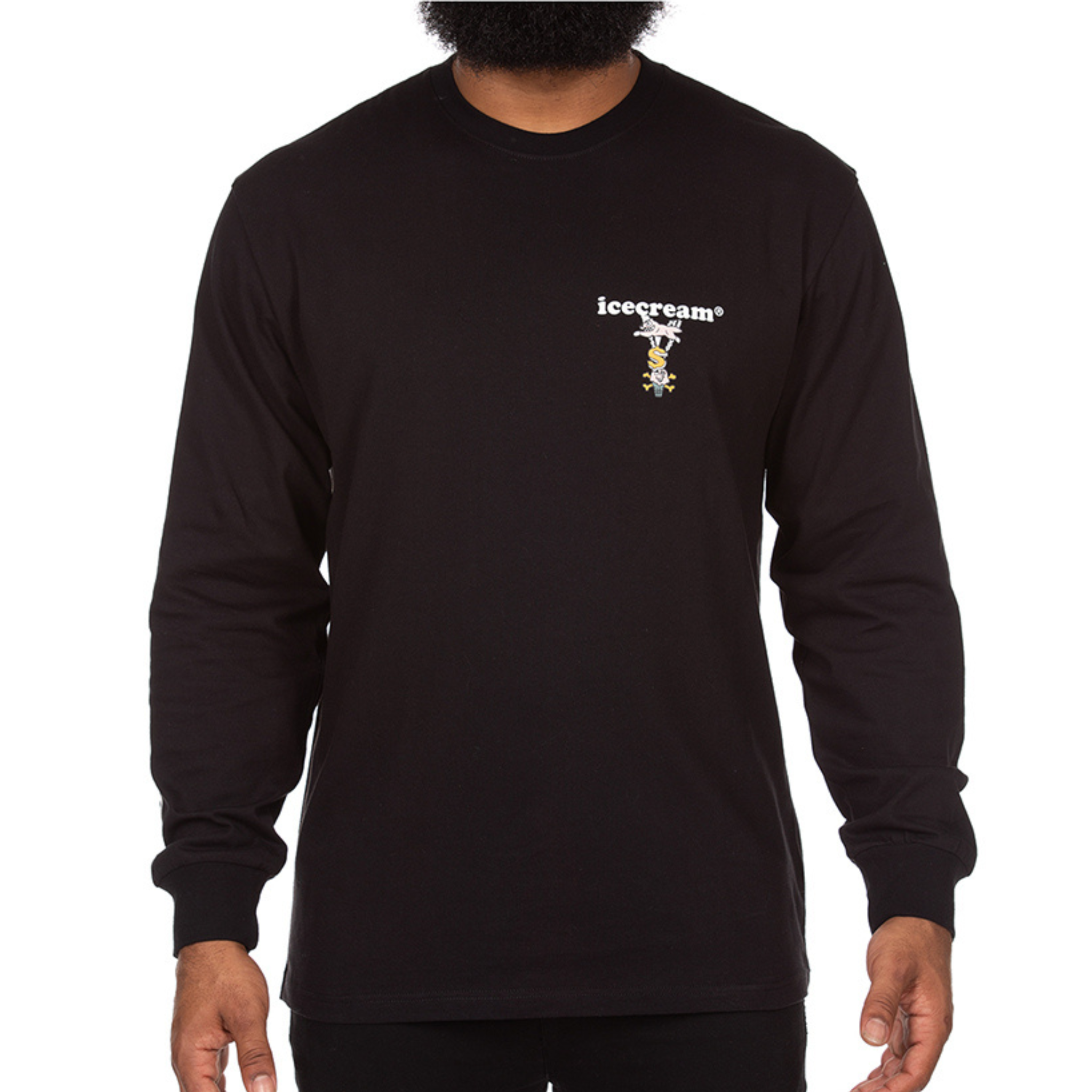 Ice Cream No Flakes Longsleeve Knit (Black) - Ice Cream