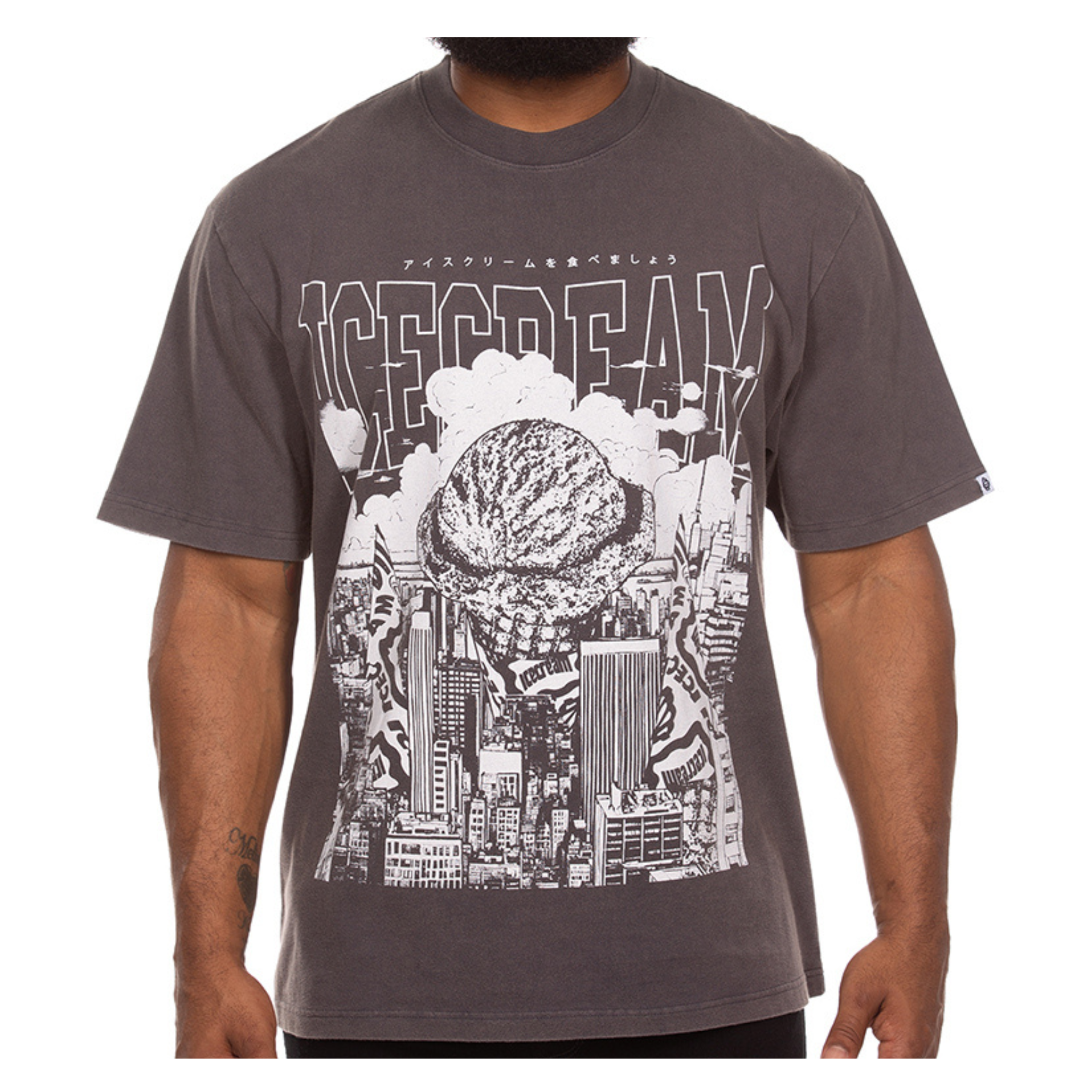 Icecream "Invasion" Knit Oversized Tee (Charcoal)