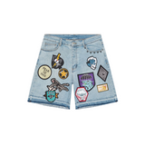 Godspeed Patchwork Denim Shorts (Blue)