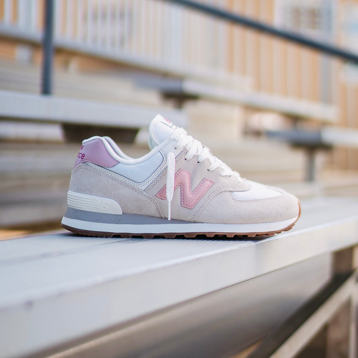 Mens New Balance 574 (White/Pink) - U574RE2 - New Balance