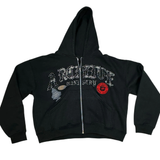 Archive Ministry "Bear Mountain Camp" Studded Zip Hoodie (Black) - Archive Ministry