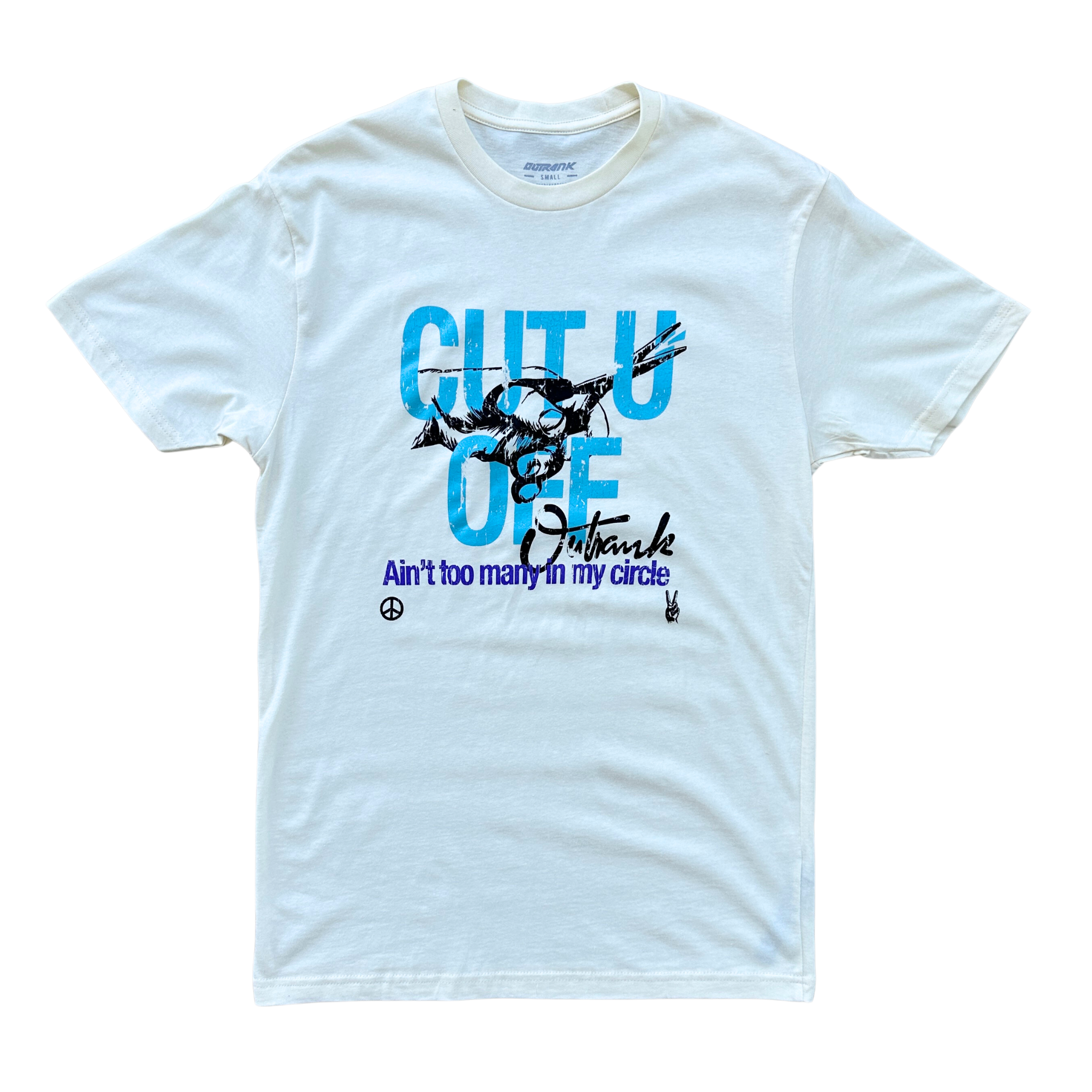 Outrank Cut U Off T-shirt (Vintage White/Grape) - Outrank