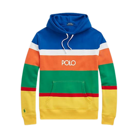 Polo Ralph Lauren Logo Striped Fleece Hoodie (Multi) - Polo Ralph Lauren