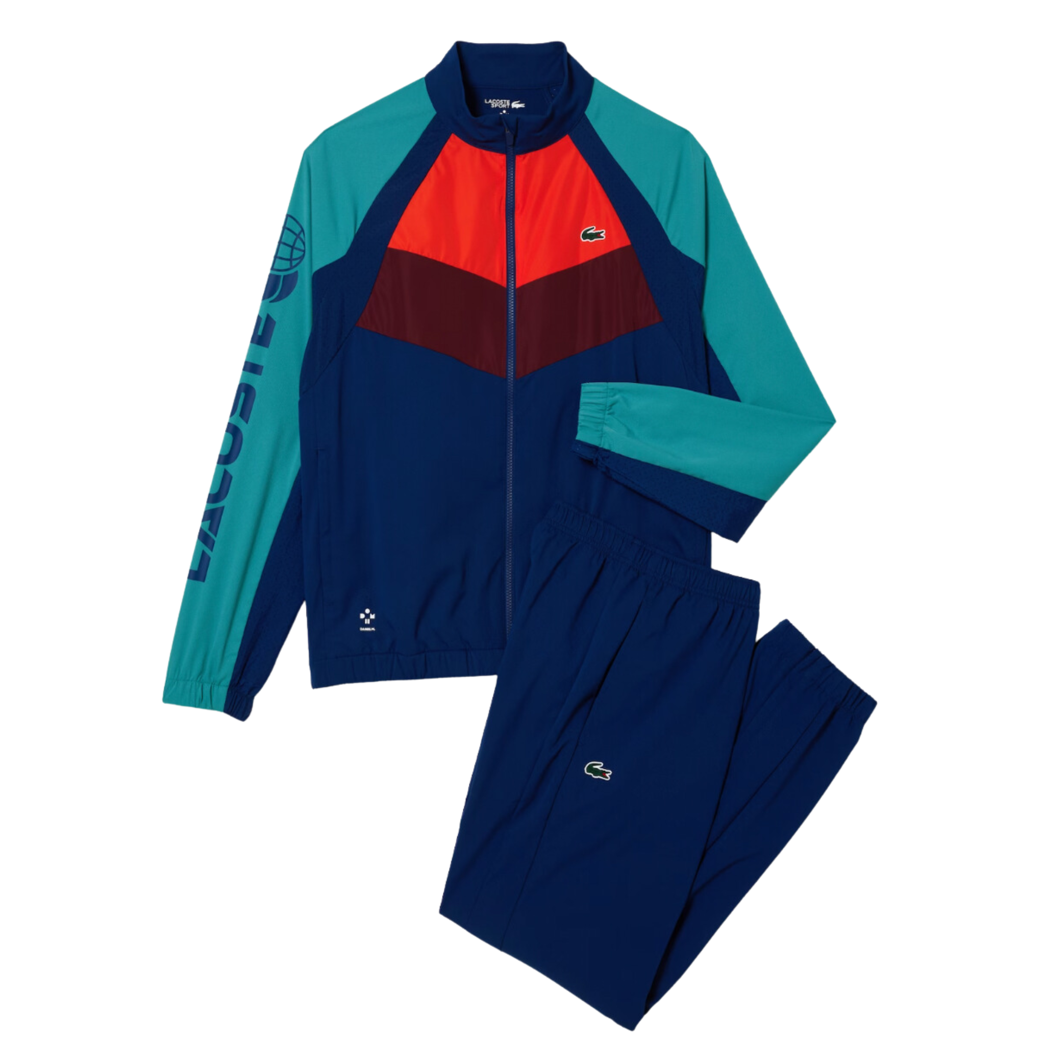 Men's Lacoste Tennis x Daniil Medvedev Sweatsuit (Blue/Orange) - Lacoste