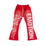 Mixed Emotion "Cupid" Flare Sweatpants (Red)