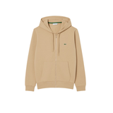 Lacoste Kangaroo Pocket Fleece Zipped Sweatshirt (Khaki)