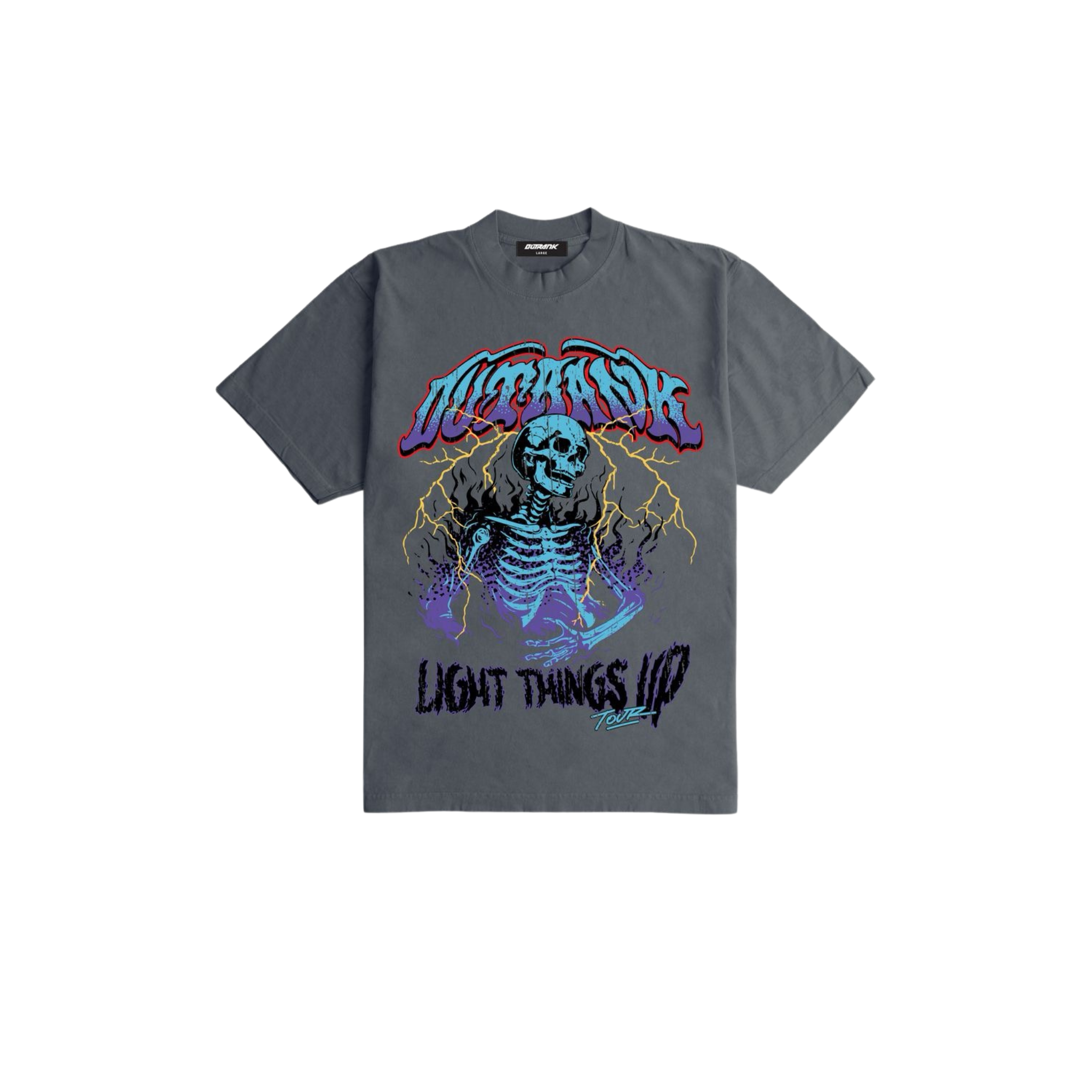Outrank "Light Things Up" Heavyweight T-shirt (Dark Grey) - Outrank
