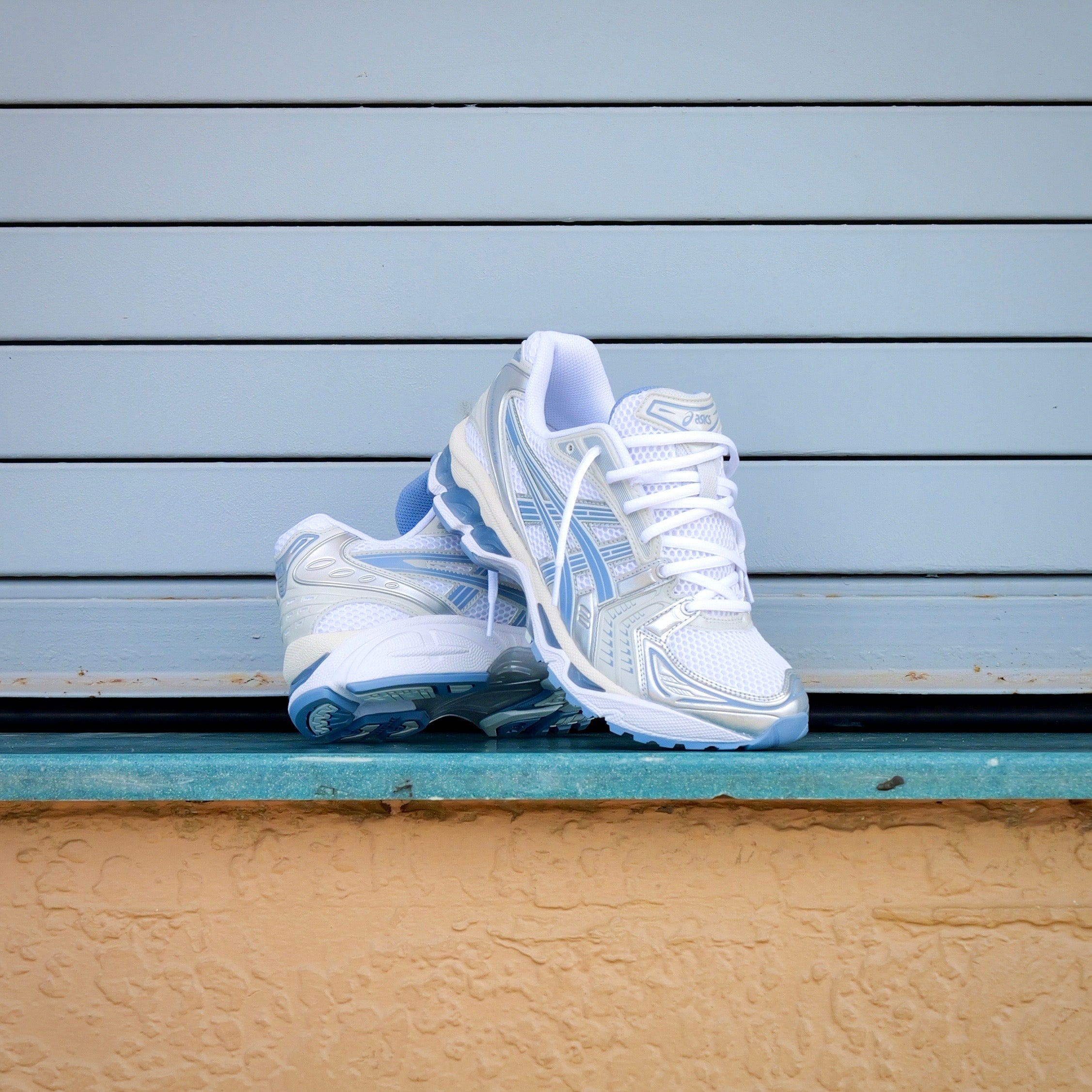 Mens Asics Gel-Kayano 14 (White/Light Navy) - Asics