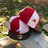 New Era Atlanta Braves 1999 World Series Side Patch Grey UV Fitted (Red/Pink/Walnut) - New Era