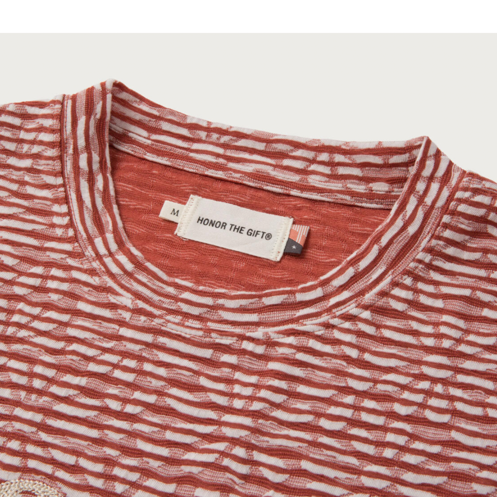 Honor The Gift Stripe Box Tee (Brick) - Honor The Gift