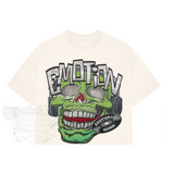 Mixed Emotion "Monster" Cropped Tee (Cream)