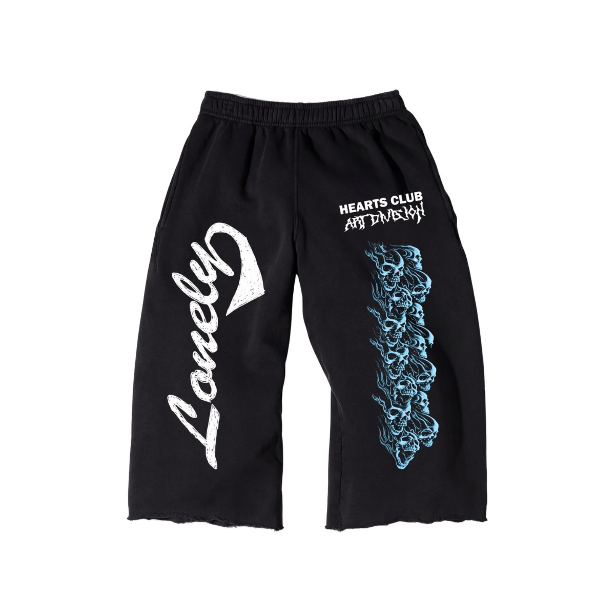 Lonely Hearts Club "Hellfire Blue" Long Shorts (Black)