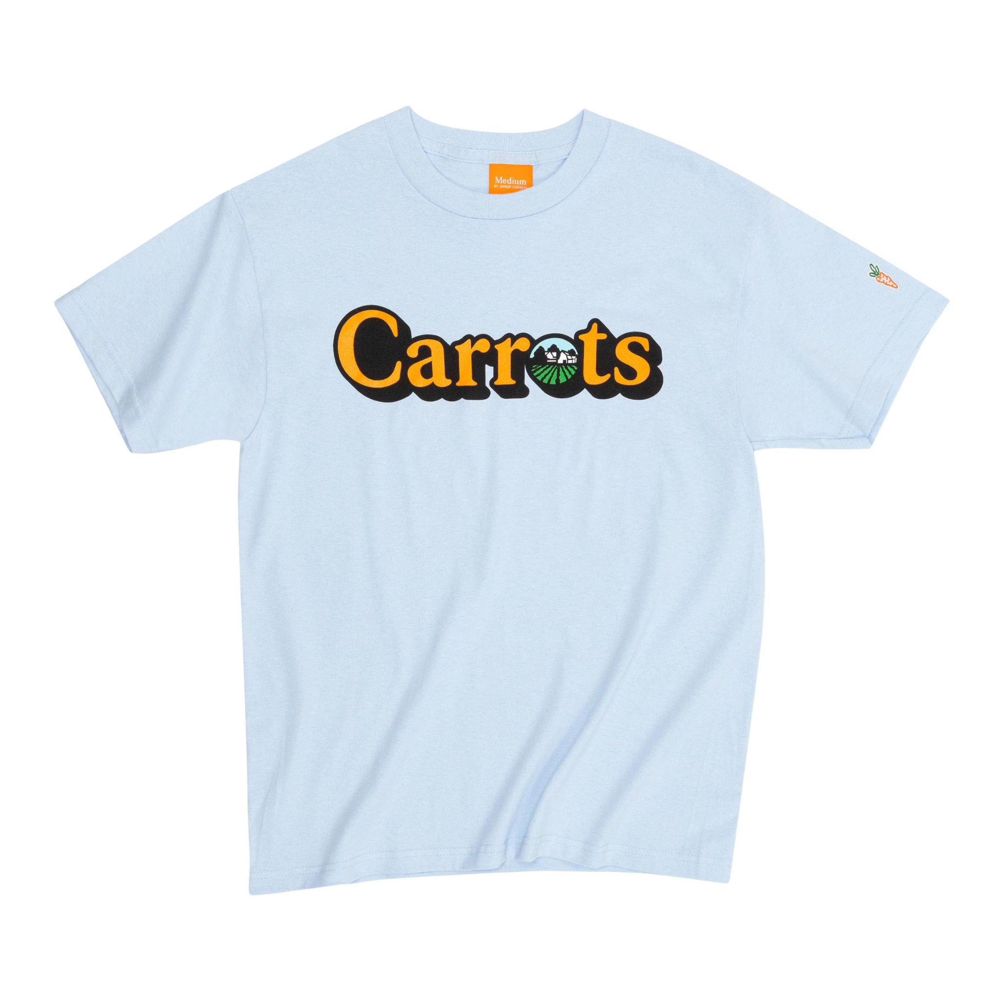 Anwar Carrots Wordmark Farms Tee (Baby Blue) - Anwar Carrots