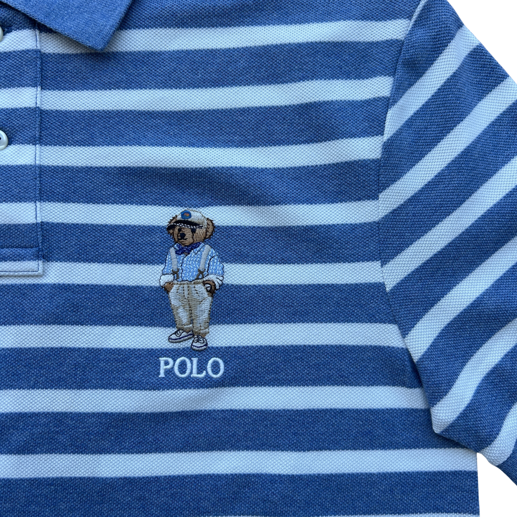 Polo Ralph Lauren Striped Polo Shirt (White/Blue) - Polo Ralph Lauren