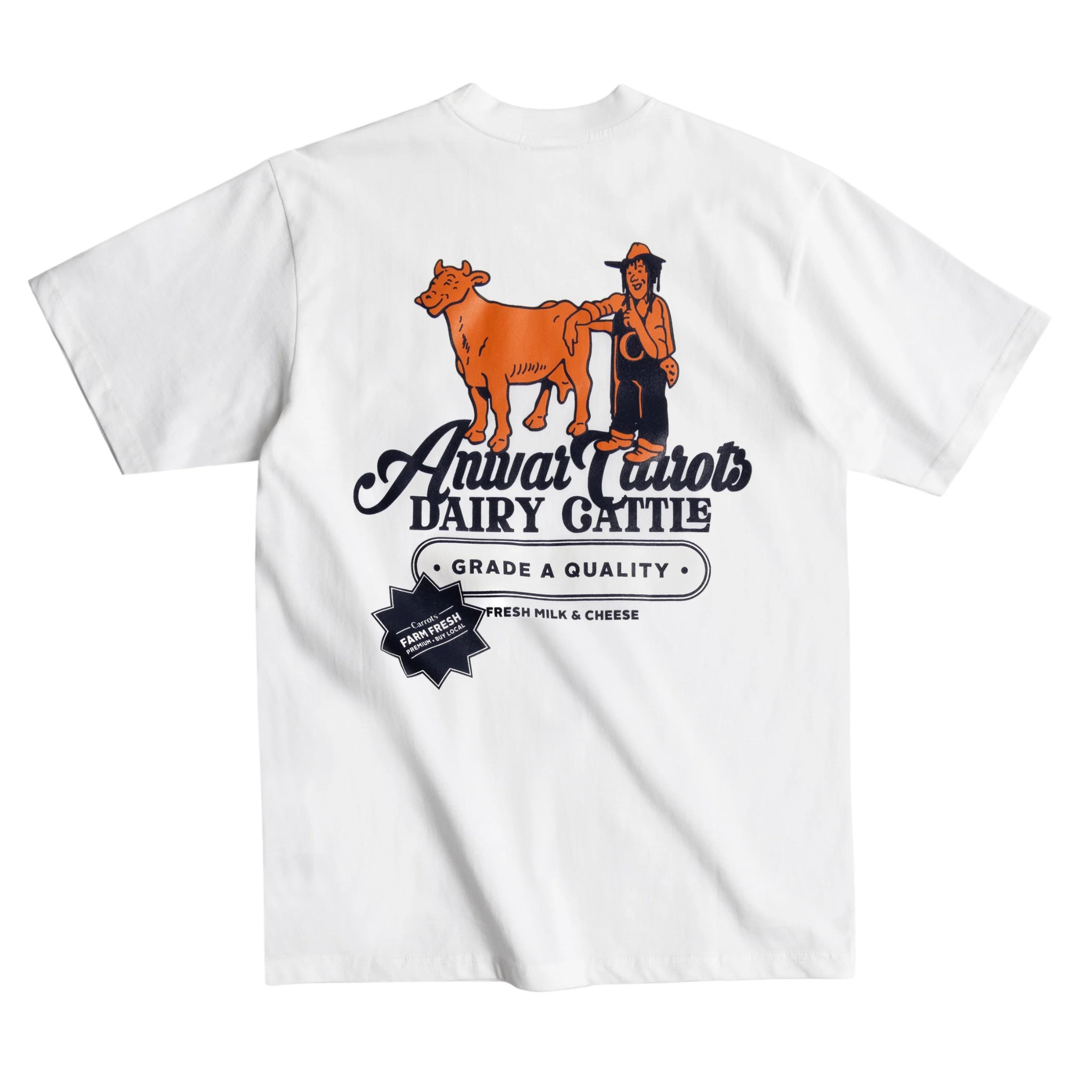 Carrots Dairy Tee (White) - Anwar Carrots