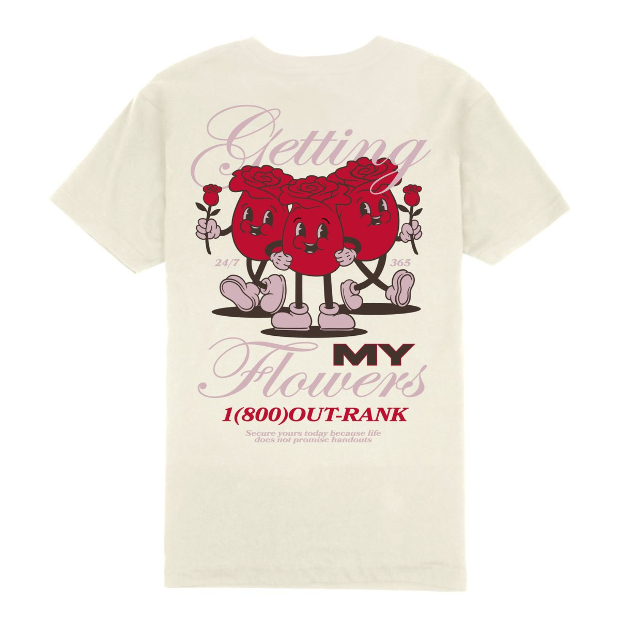 Outrank "Getting My Flowers" Tee (Vintage White)