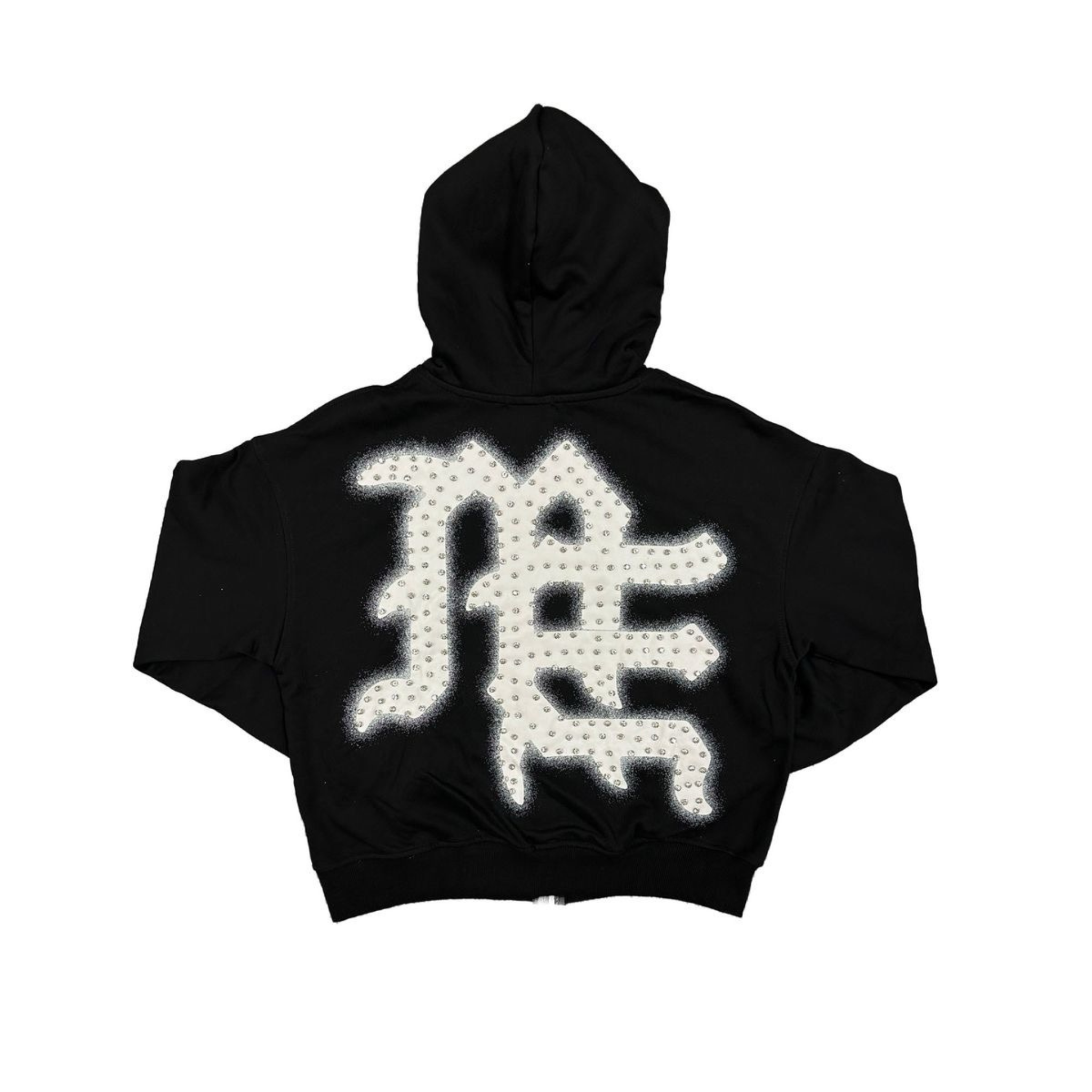 Mixed Emotion "Black End" Rhinestone Hoodie (Black) - Mixed Emotion