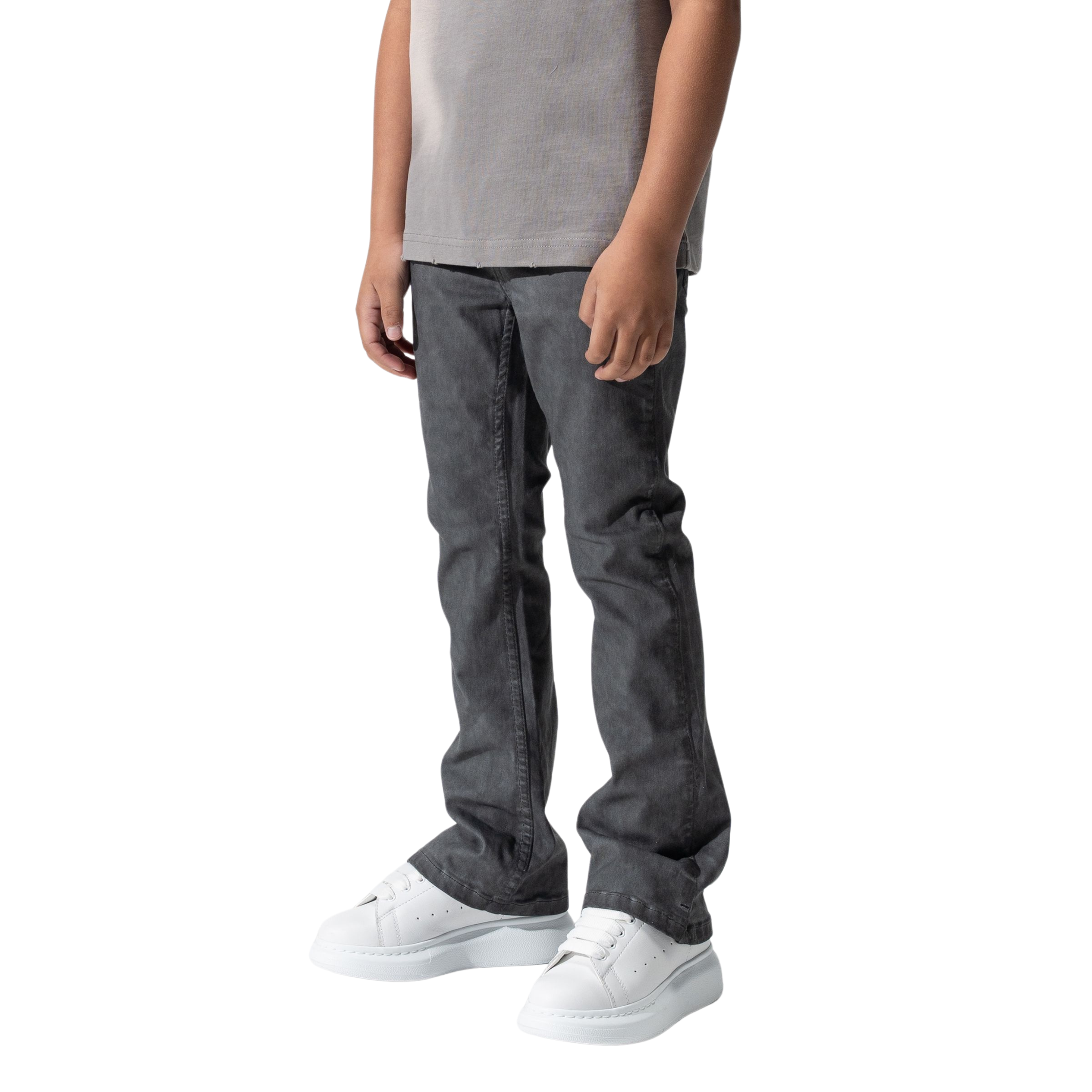 Kids Serenede "Lead" Stacked Jeans (Grey)