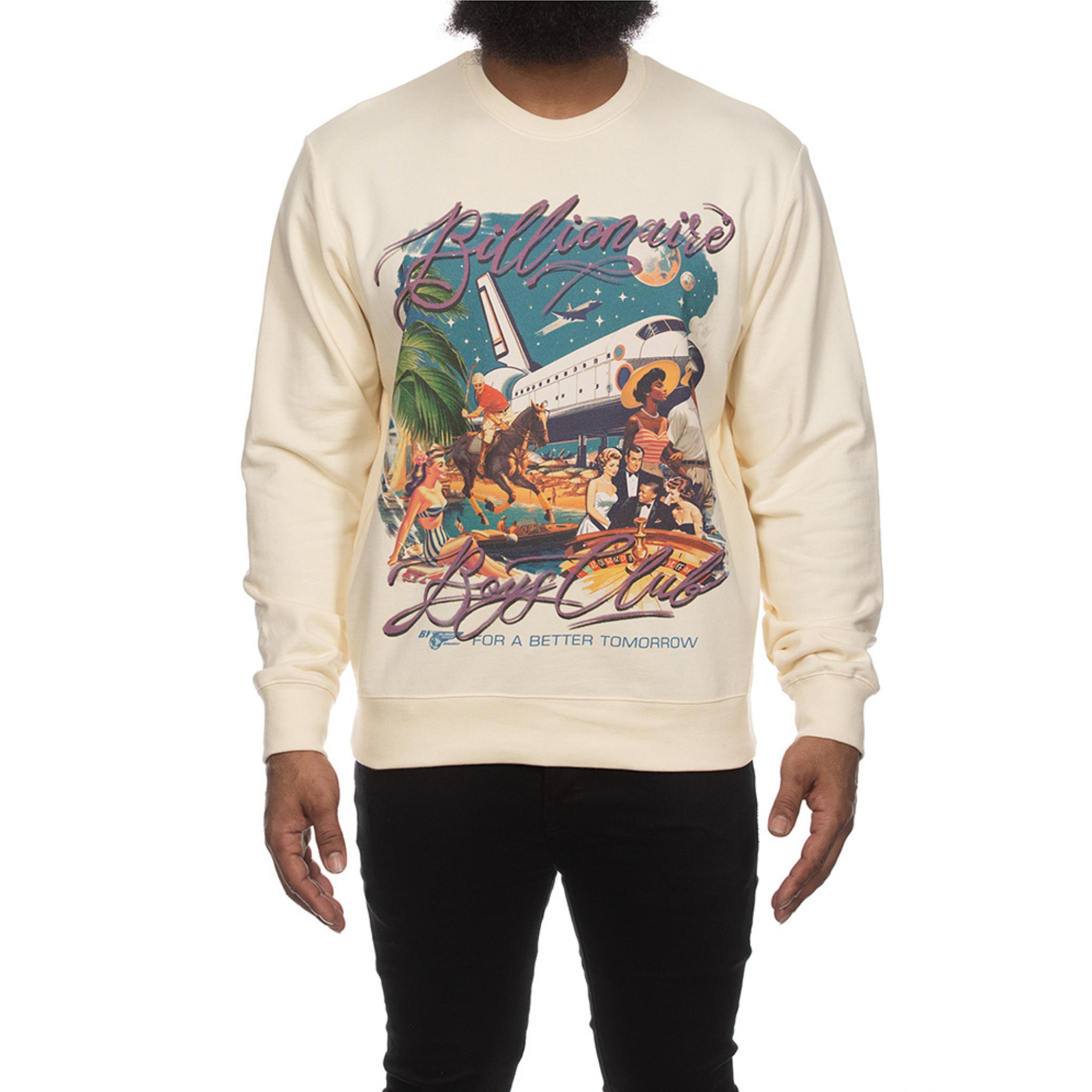 Billionaire Boys Club "Better Tomorrow" Crewneck Sweatshirt (Winter White)