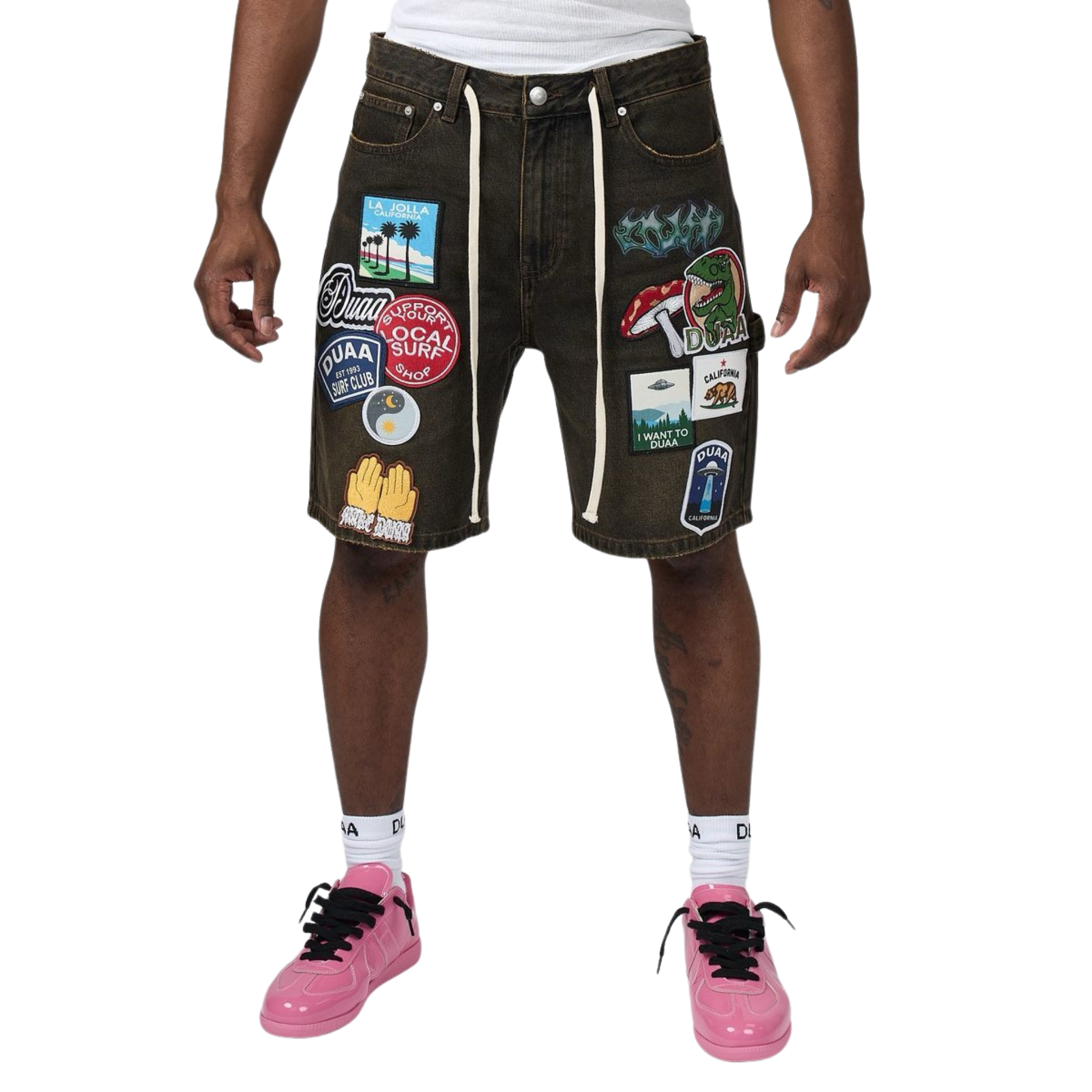 DUAA "PARK" Denim Shorts (Brown)