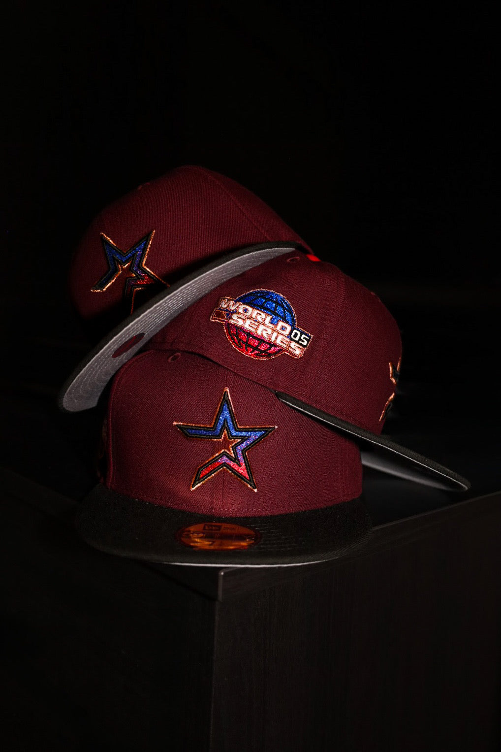 New Era Houston Astros 2005 World Series Side Patch Fitted (Maroon/Black) - New Era