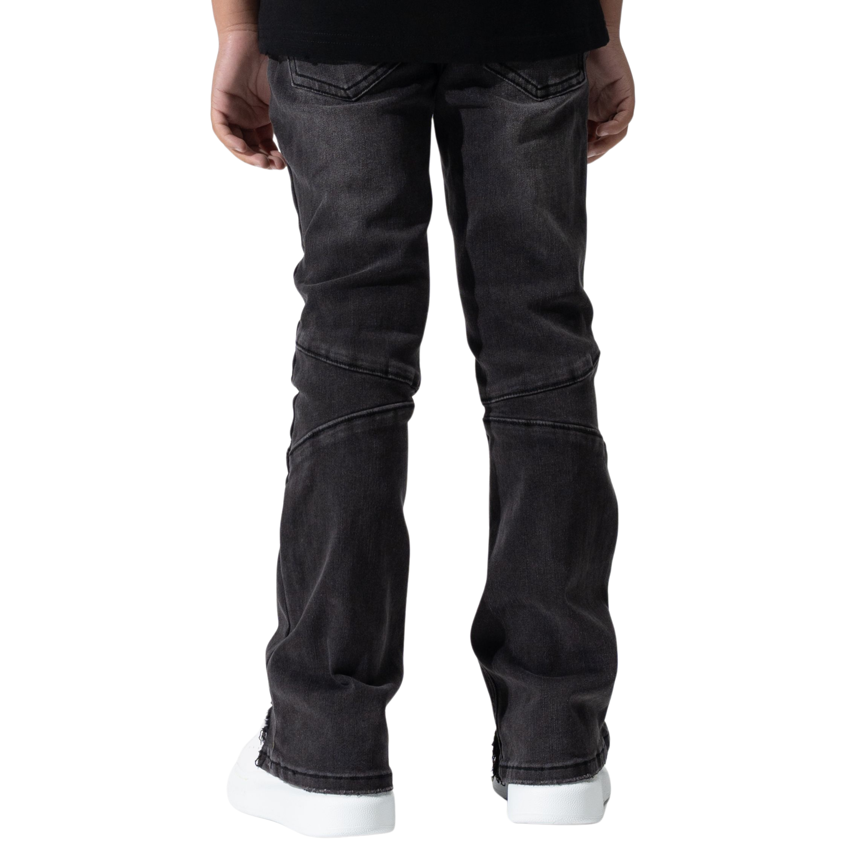 Kids Serenede "Nickel" Stacked Jeans (Grey)