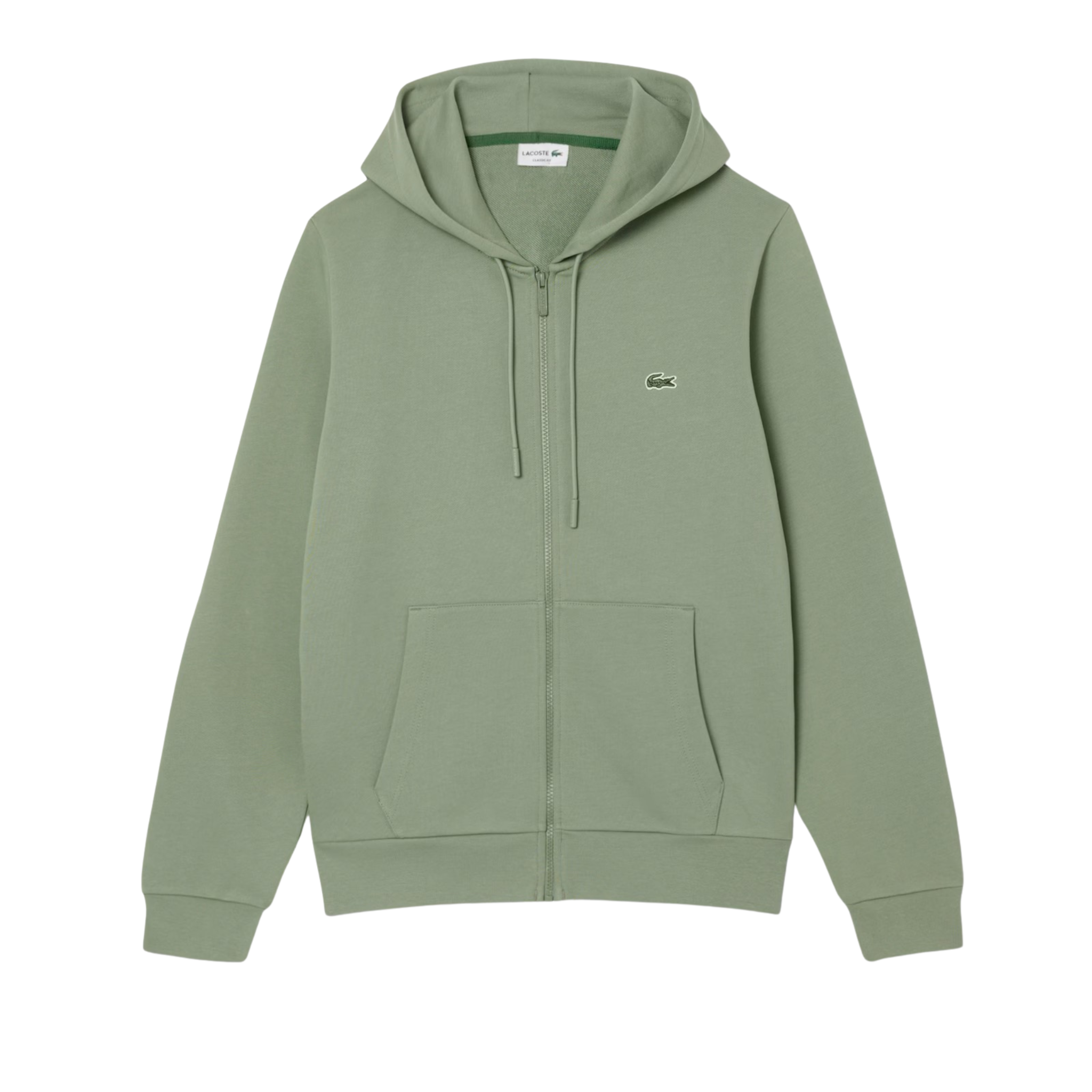 Lacoste Kangaroo Pocket Fleece Zipped Sweatshirt (Green)