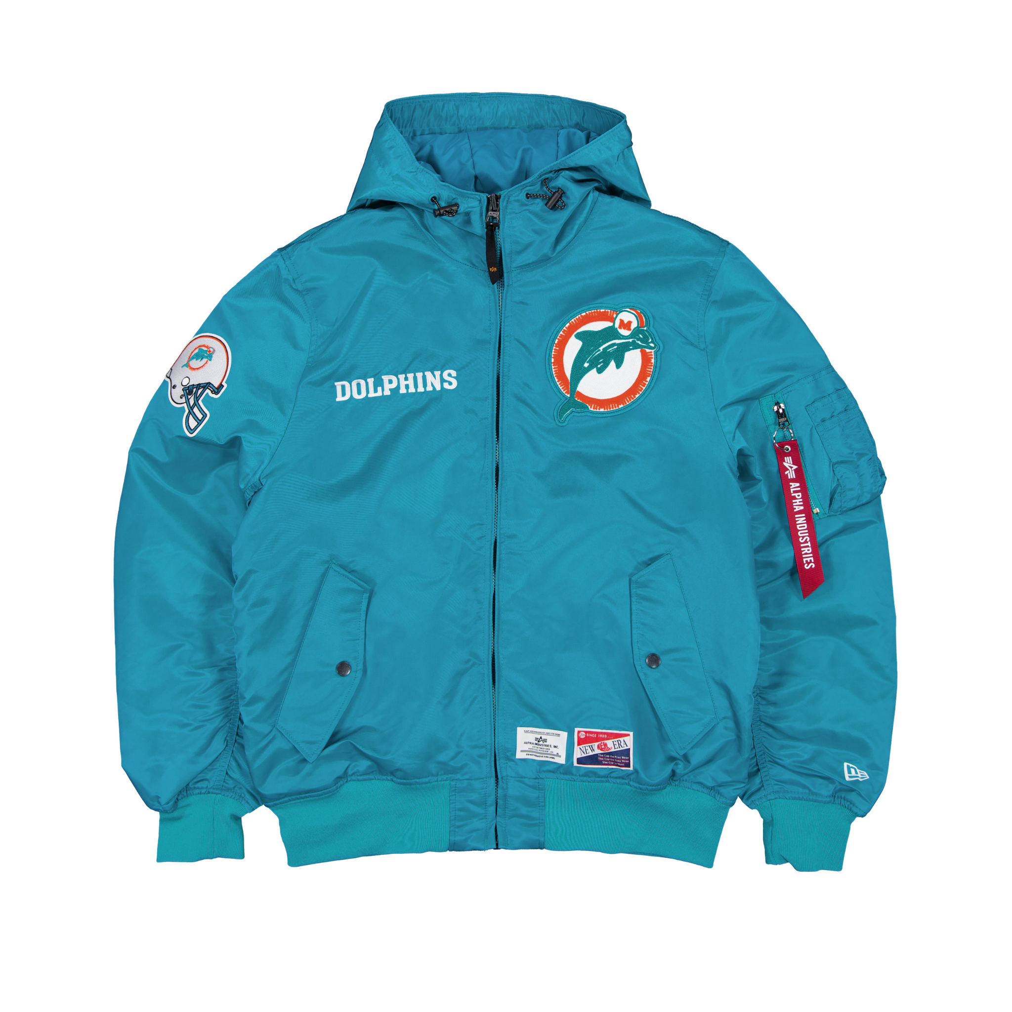 New Era x Alpha Industries Dolphins L-2B Hooded Bomber Jacket