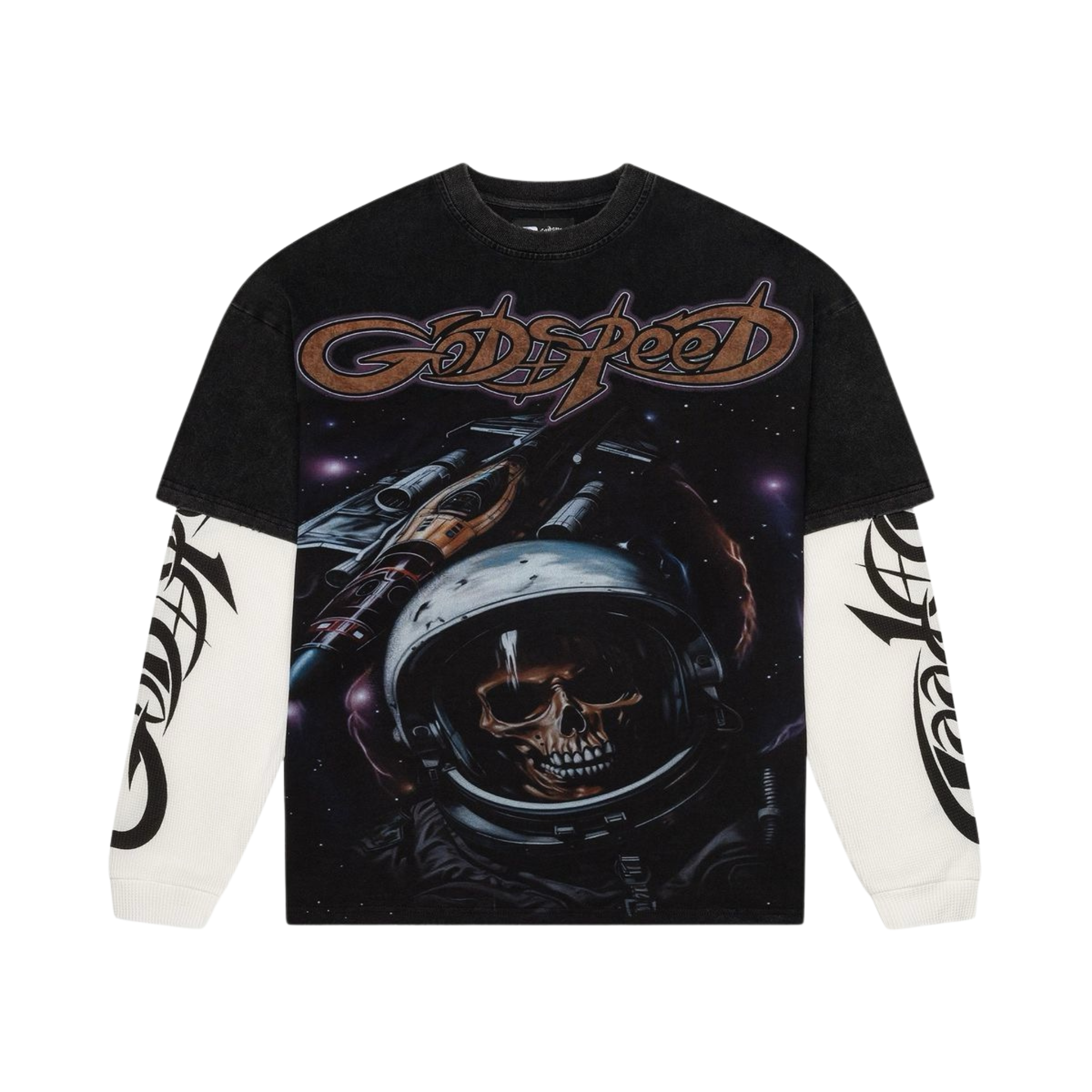 Godspeed "Space Traveler" Layered T-Shirt (Black Wash) - Godspeed