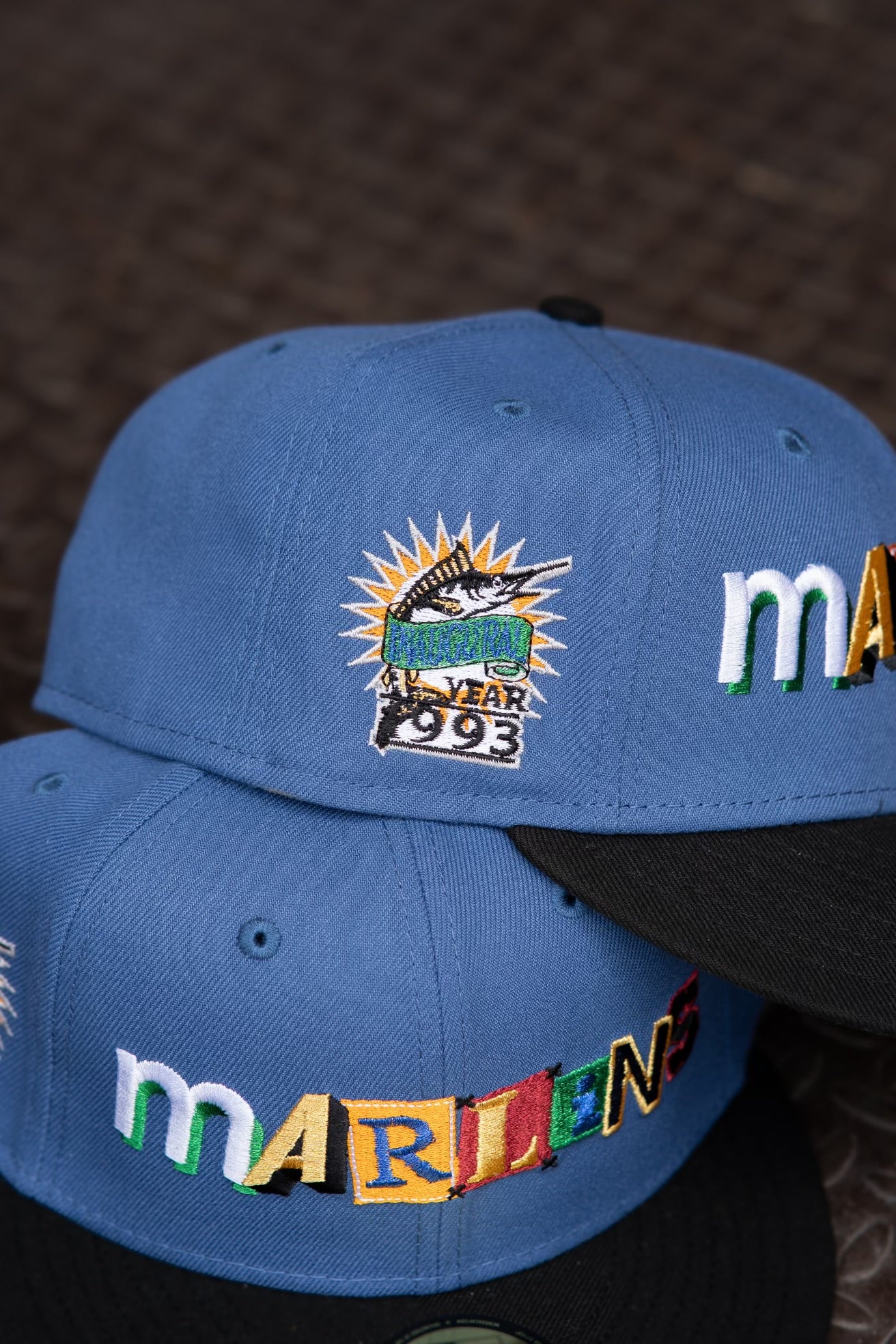 New Era Florida Marlins Inaugural Year 1993 Grey UV (Indigo/Black) 59Fifty Fitted - New Era