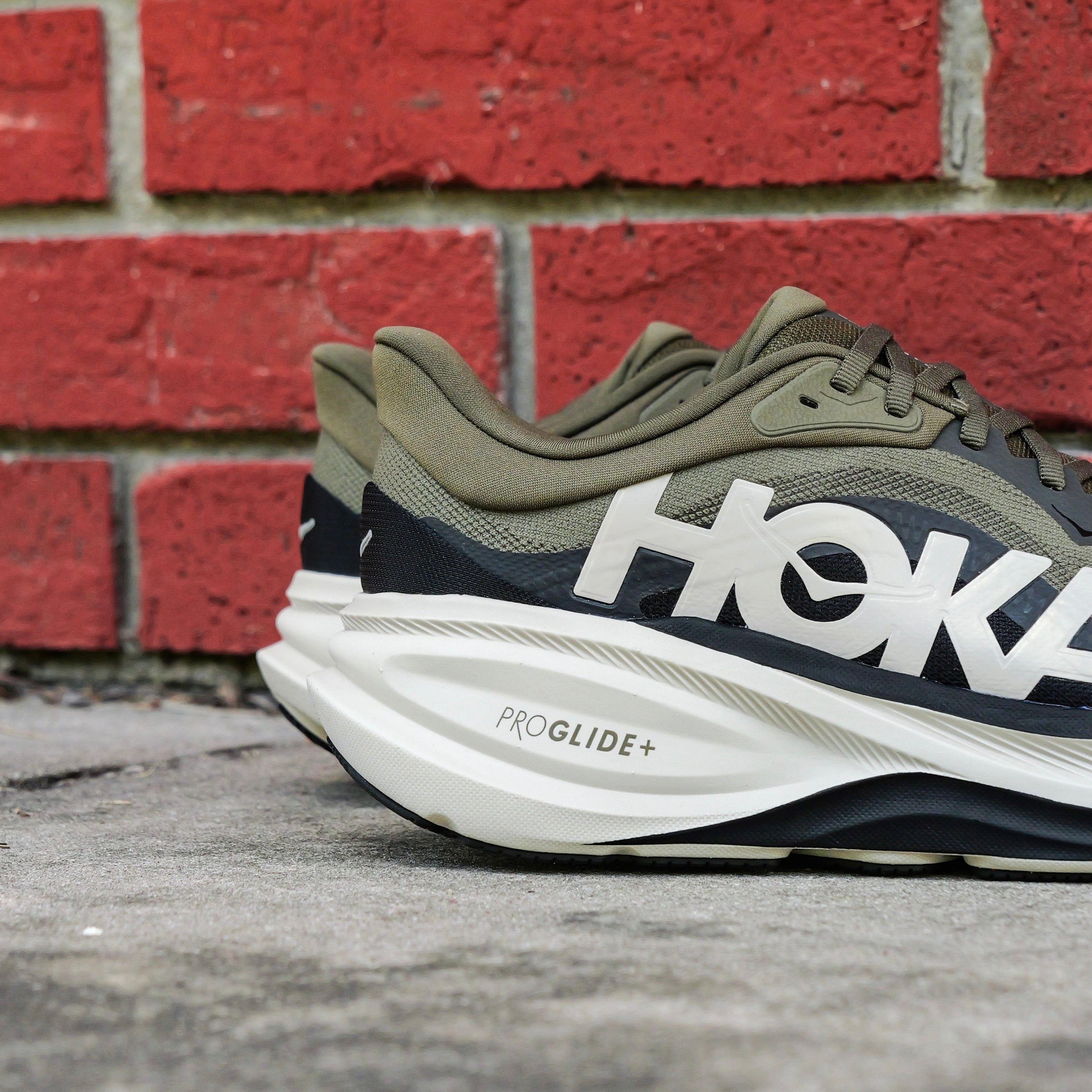 Mens HOKA Clifton Pro AVRV (Antique Olive/River Rock Grey)