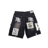 Mixed Emotion “AI” Denim shorts (Black) - Mixed Emotion