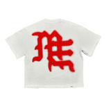 Mixed Emotion "Red End’" Rhinestone Tee (White) - Mixed Emotion